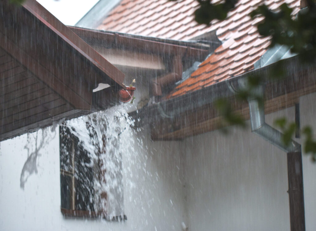 Home gutter overflowing